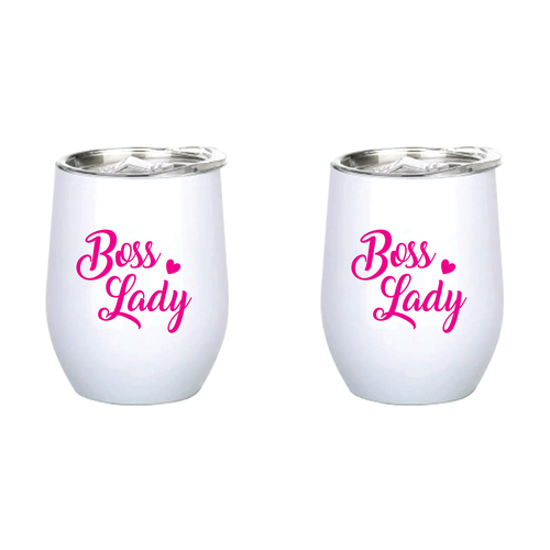 2PK Boss Lady 360ml Stainless Steel Double Walled Insulated Mug