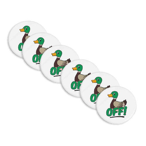 6PK Duck Off Beautiful On The Inside Ceramic Drink Coaster Round 9cm