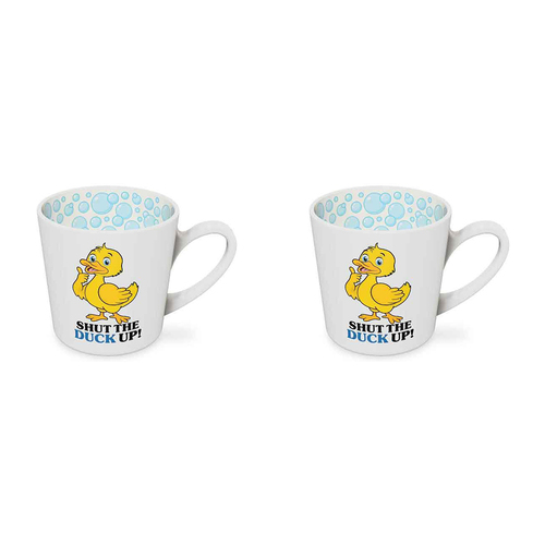 2PK Shut the Duck Up Beautiful on the Inside 420ml/10cm Ceramic Mug w/ Handle