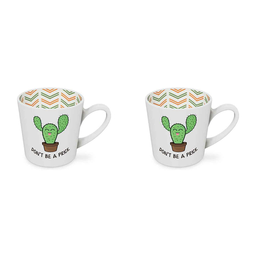 2PK Don't Be a Pric Beautiful on the Inside 420ml/10cm Ceramic Mug w/ Handle