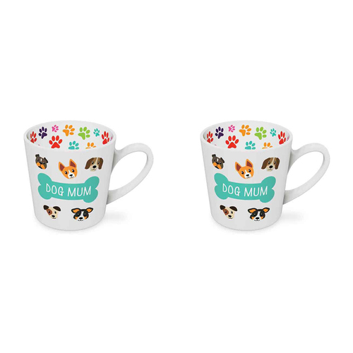 2PK Dog Mum Beautiful on the Inside 420ml/10cm Ceramic Mug w/ Handle