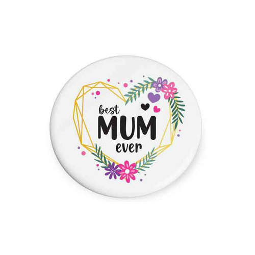 Best Mum Ever Beautiful on the Inside Ceramic Coaster Round 10cm