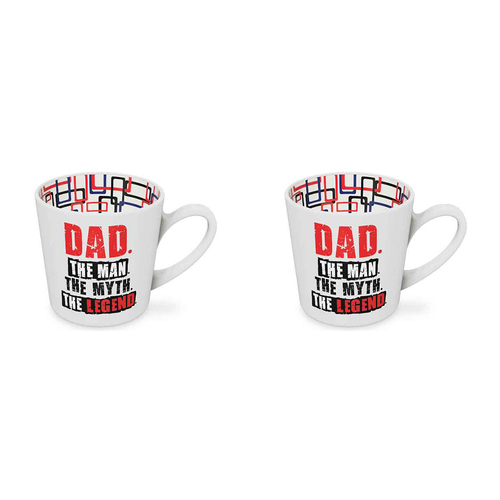 2PK Dad the Man the Myth Beautiful on the Inside 420ml/10cm New Bone China Mug