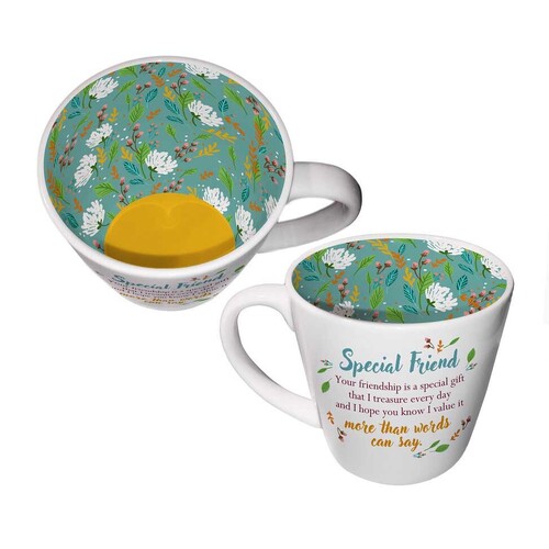 2PK Special Friend Inside Out Tea/Coffee Novelty Gift Mug 400ml Drinking Cup