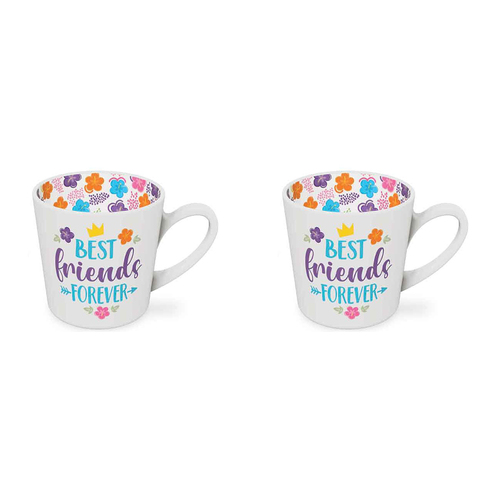 2PK Best Friends for EverBeautiful on the Inside 420ml/10cm New Bone China Mug