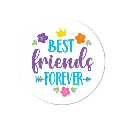 Best Friends For Beautiful on the Inside Ceramic Coaster Round 10cm