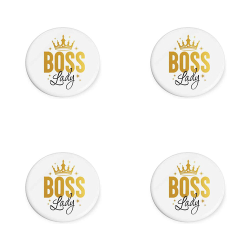 4PK Boss Lady Beautiful on the Inside Ceramic Coaster Round 10cm