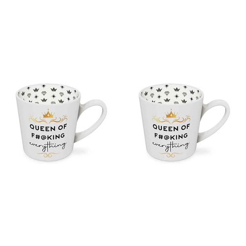 2PK Queen of F**king Every Beautiful on the Inside 420ml New Bone China Mug