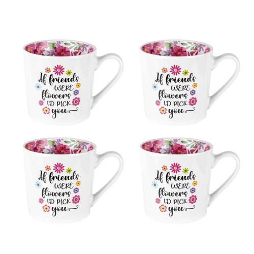 4PK LMD New Bone China Friends Beautiful Inside Mug 400ml