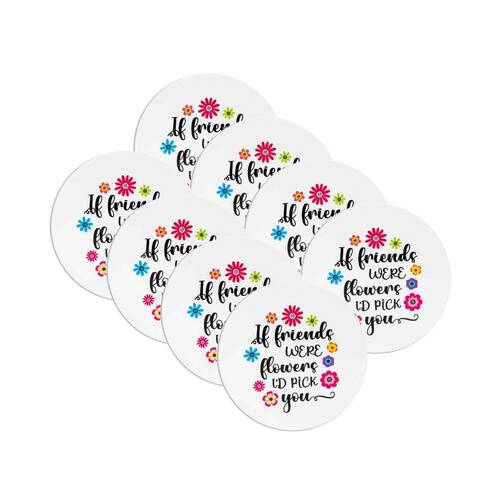 8PK LMD Ceramic Friends Beautiful Inside Table Coaster 10cm