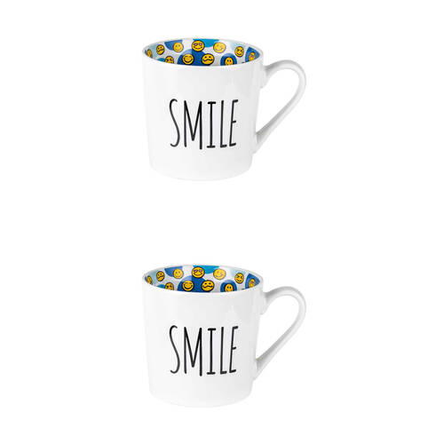 2PK LMD New Bone China Smile - Beautiful On The Inside Mug 400ml