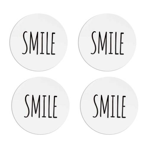 4PK LMD Ceramic Smile - Beautiful On The Inside Table Coaster 10cm