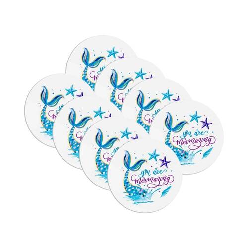 8PK LMD Ceramic Mermaizing - Beautiful On The Inside Table Coaster 10cm