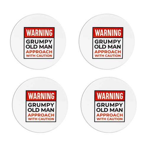 4PK LMD Ceramic Warning - Beautiful On The Inside Table Coaster 10cm