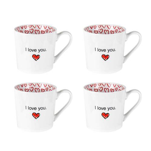 4PK LMD New Bone China Love - Beautiful On The Inside Mug 400ml