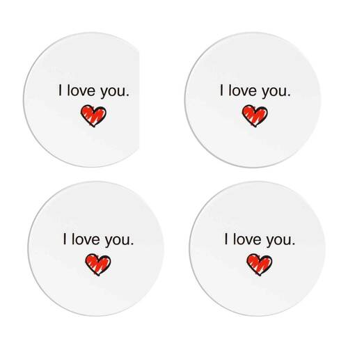 4PK LMD Ceramic Love - Beautiful On The Inside Table Coaster 10cm