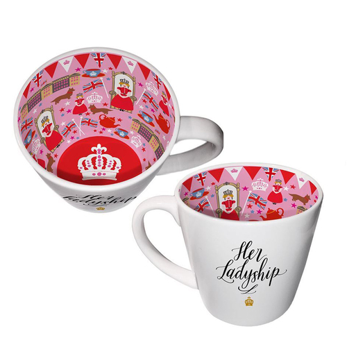2PK Her Lady Ship Inside Out Tea/Coffee Novelty Gift Mug 400ml Drinking Cup