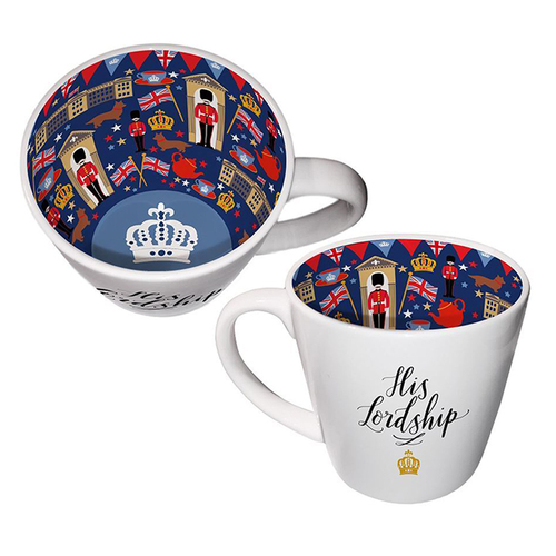 2PK His Lordship Inside Out Tea/Coffee Novelty Gift Mug 400ml Drinking Cup