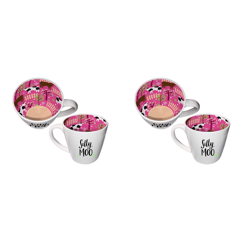 2PK Silly Moo Inside Out 410ml Ceramic Coffee/Tea Mug w/ Handle