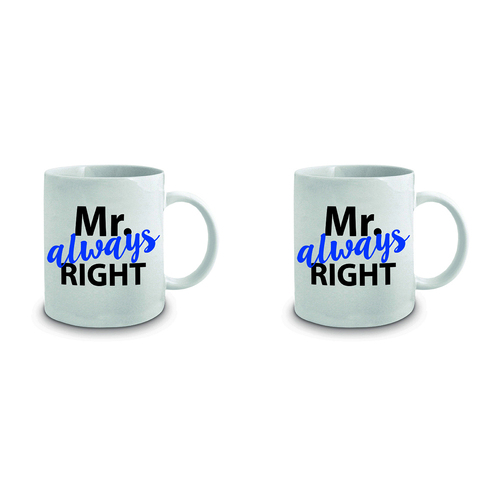 2PK Mr. Always Right 360ml Ceramic Coffee/Tea Drink Mug w/ Handle