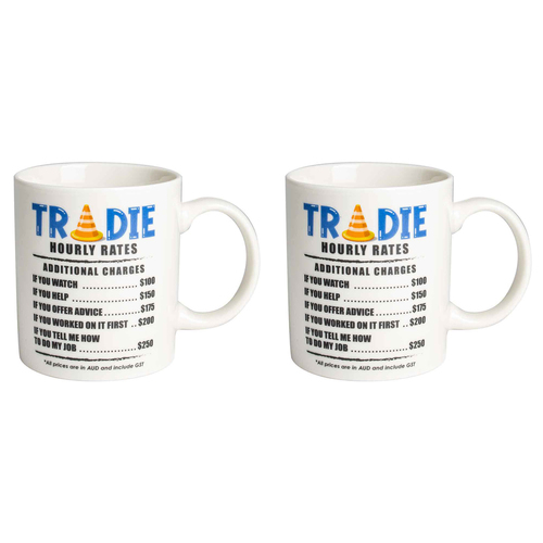 2PK Tradie 360ml Ceramic Coffee/Tea Drink Mug w/ Handle