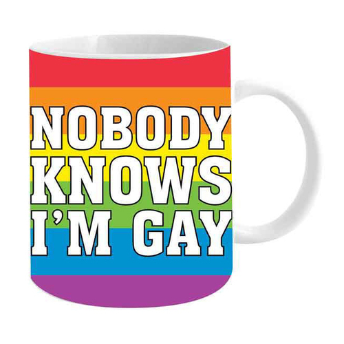 No One Knows Im Gay 800ml Ceramic Giant Coffee Mug w/ Handle Gift