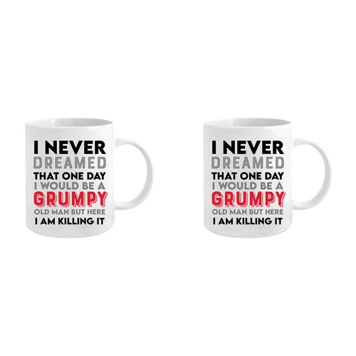 2PK I Never Dreamed ID Be Old 360ml Ceramic Coffee Mug Drinking Cup w/ Handle