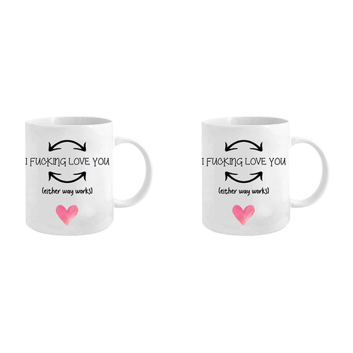 2PK I F**king Love You 360ml Ceramic Coffee Mug Drinking Cup w/ Handle