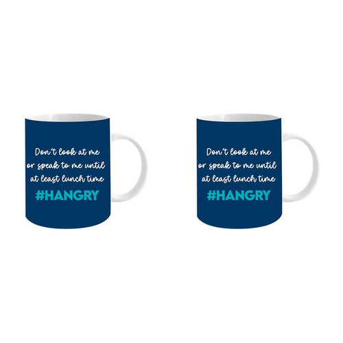 2PK Don't Look at Me or Speak to Me 360ml Ceramic Coffee Mug  Cup w/ Handle