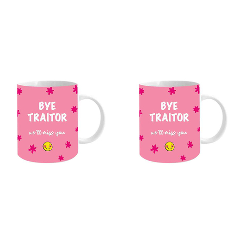 2PK Bye Traitor 360ml Ceramic Coffee Mug Drinking Cup w/ Handle