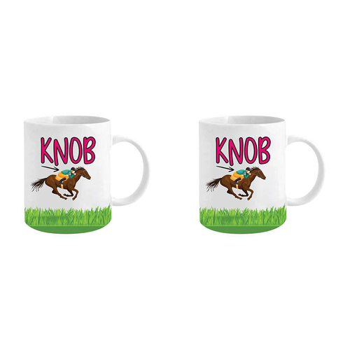 2PK Knob 360ml Ceramic Coffee Mug Drinking Cup w/ Handle