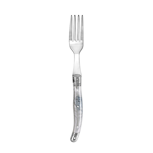 12pc Laguiole Etiquette 22.5cm Stainless Steel Table Fork - Marble White