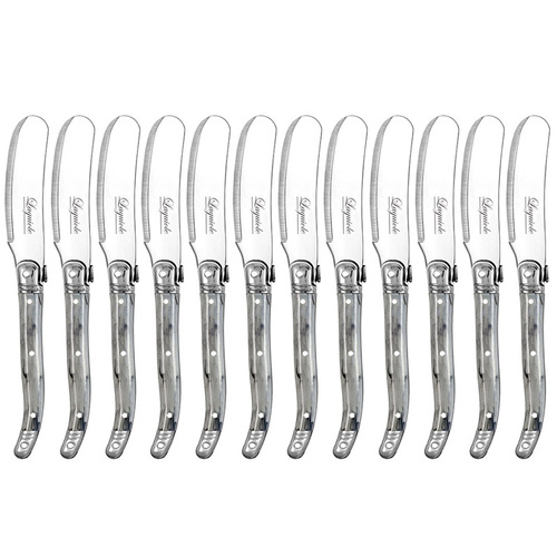 12pc Laguiole Etiquette 15.5cm Pate Knife - Marble White