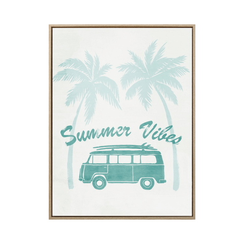 Rayell 45x60cm Framed Artwork Wall Art - Summer Vibes Teal