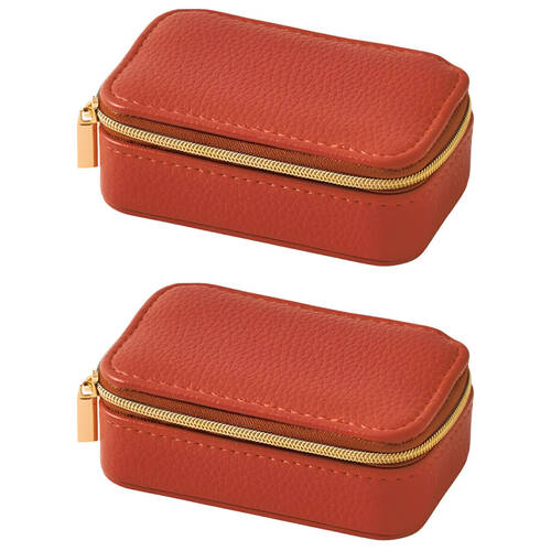 2PK Pilbeam Living Mila Mini Jewellery Case Box Organiser 10.5x6cm Crimson