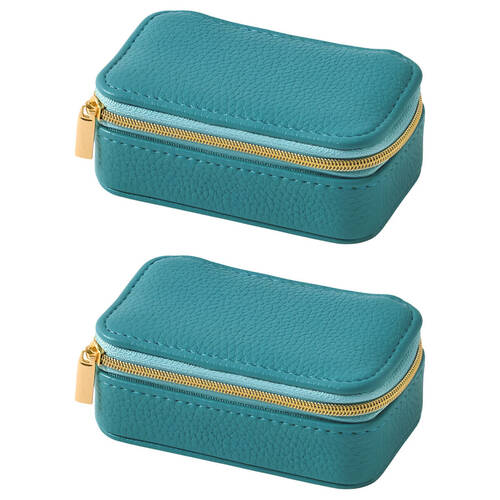2PK Pilbeam Living Mila Mini Jewellery Case Box Organizer 10.5x6cm Teal