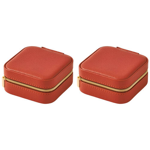 2PK Pilbeam Living Ambrosia Jewellery Case Box Organizer 10x10cm Crimson