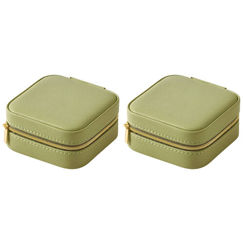 2PK Pilbeam Living Ambrosia Jewellery Case Box Organiser 10x10cm Sage