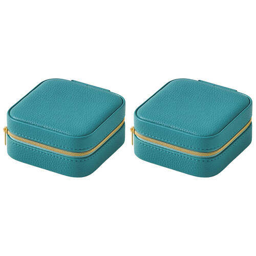2PK Pilbeam Living Ambrosia Jewellery Case Box Organizer 10x10cm Teal