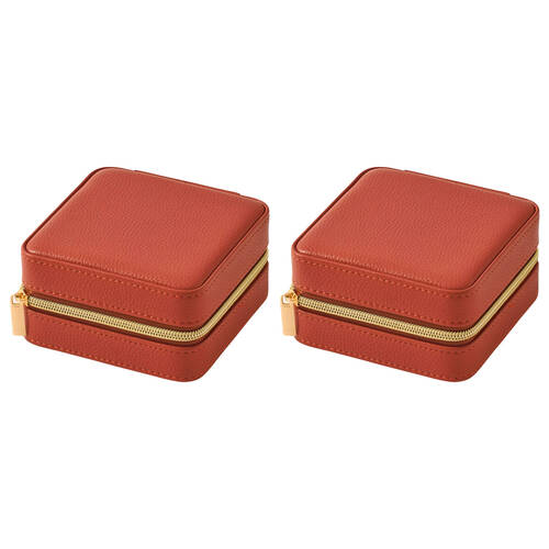 2PK Pilbeam Living Celine Jewellery Case Box Organiser 12x12cm Crimson