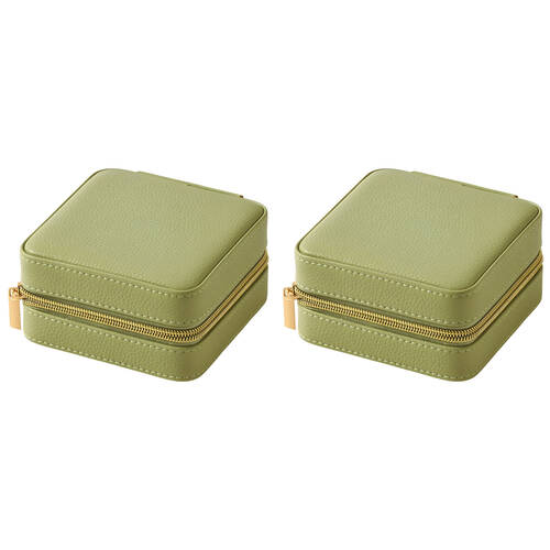 2PK Pilbeam Living Celine Jewellery Case Box Organizer 12x12cm Sage