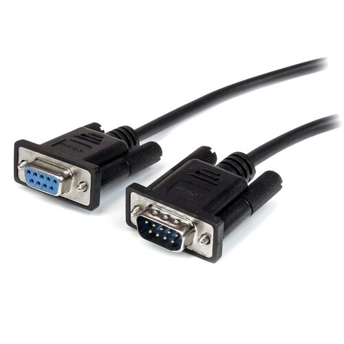 DB9 RS232 Serial Extension Cable - 3m Black Male to Female Cable
