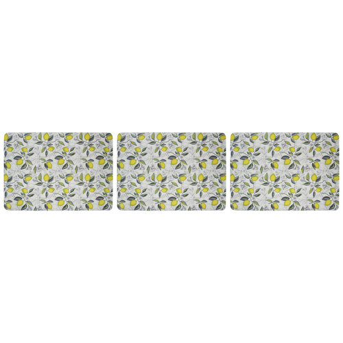 3PK 4pc LVD MDF/Cork Placemat 30x21.5cm - CitronLemons