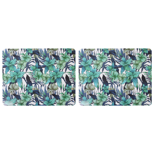 2x 4pc LVD MDF/Cork Med Placemat 34x26.5cm - Tropical Orchid