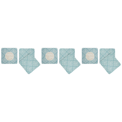 3x 4pc LVD MDF/Cork Damask Coasters 10x10cm - Sky Blue