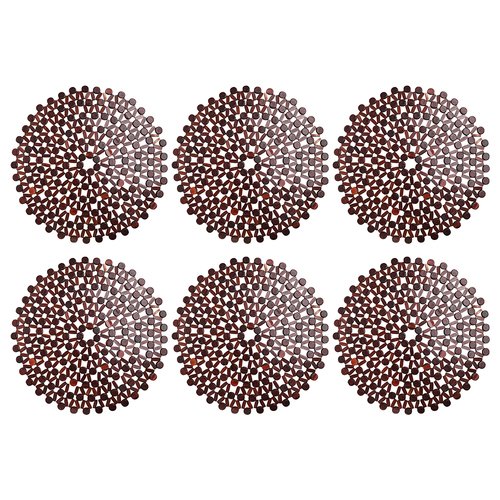 6PK LVD Placemat Bamboo Tobacco Home Kitchen Decor Serveware
