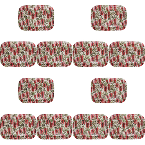 12PK LVD Melamine/Bamboo Tray Rect Bottlebrush Kitchen Decor 29.9x20.8cm