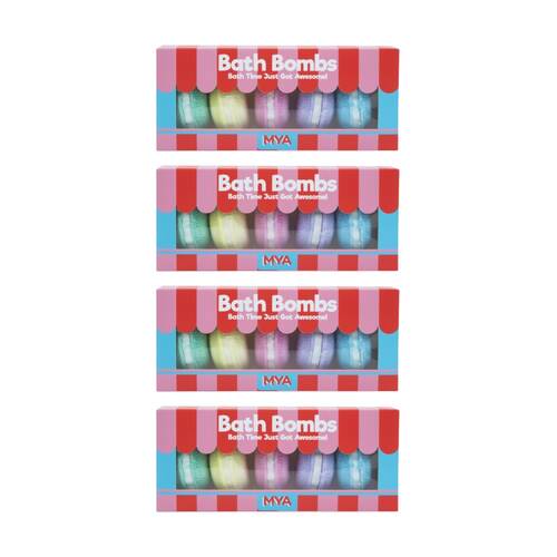 4x 5pc MYA Bath Bombs Macaron Pastel Fizzy Gift Kids/Children Multicolour 8y+