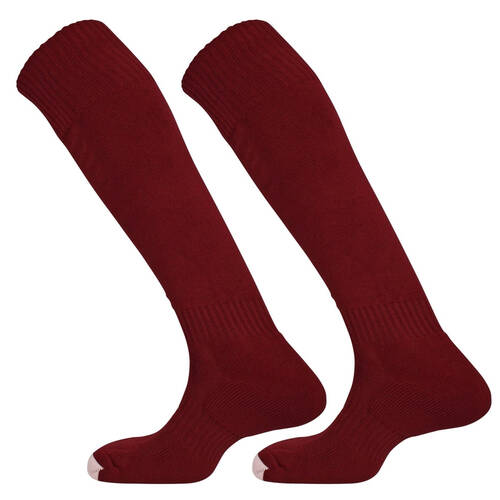 Mitre Mercury Plain Football Sock Maroon Sz Junior - Maroon