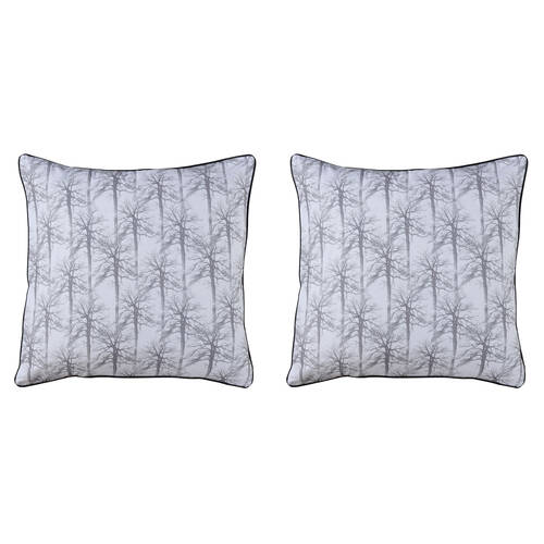 2PK Bianca Myrtleford Cotton Sateen European Square Pillowcase 65x65cm Grey
